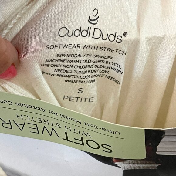 New Cuddl Duds Leggings Warm Layers Petite Small Ivory NWT - Picture 5 of 10